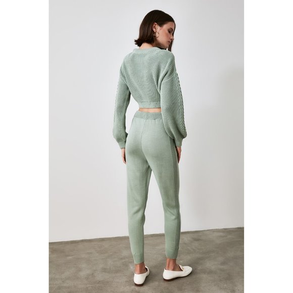 NWT Knitted Mint Cardigan Tank Joggers Set - Picture 5 of 6